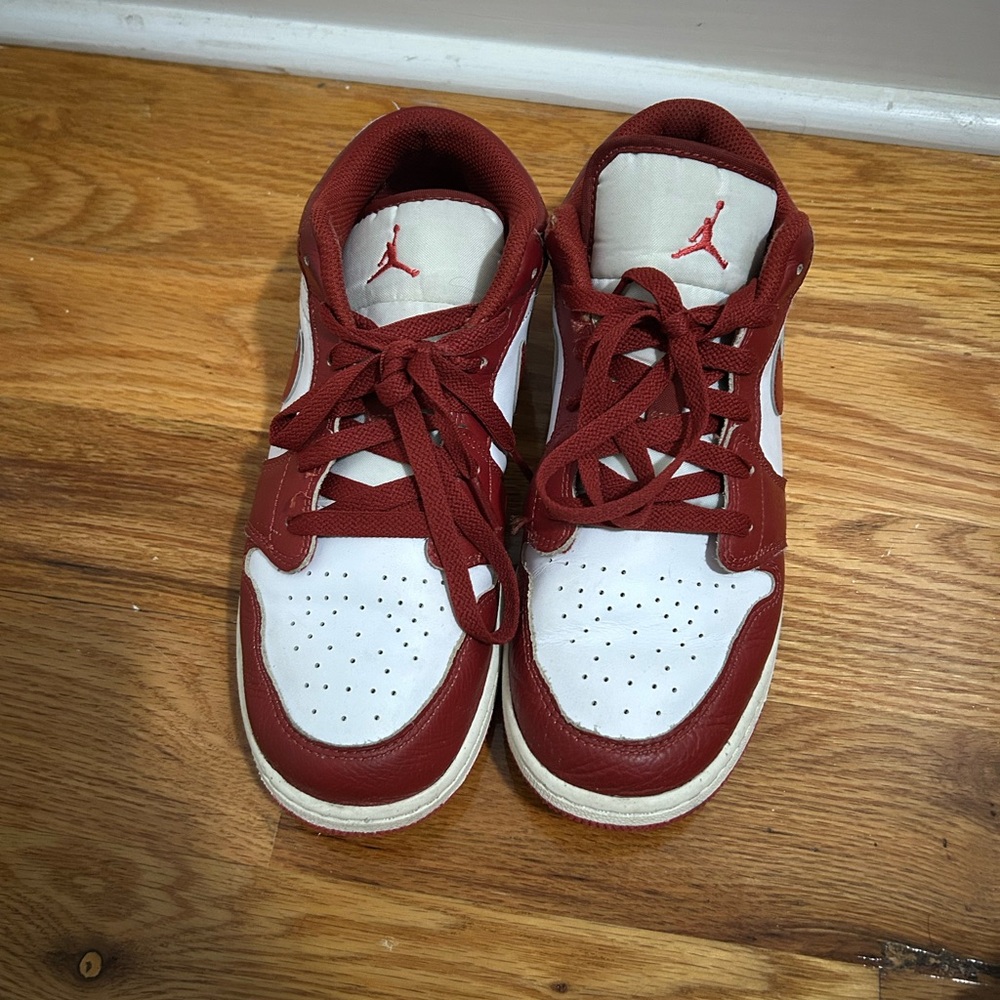 Red and Caramel Nike Air Jordan’s
